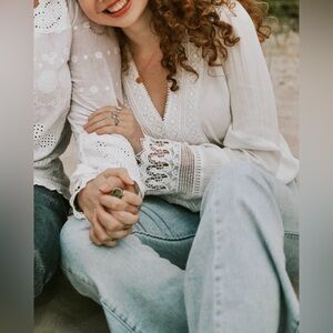 Lulu's Cream Textured Blouse